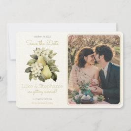 Convite Foto de Pear Verde Marrom Personalizada Salva A Da