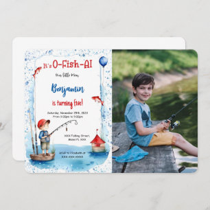 Convite Foto de Pesca de Aniversário de 5