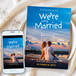 Convite Foto de poster do filme Minimalista de Casamento