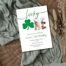 Foto de primeiro aniversário Lucky Shamrock editáv