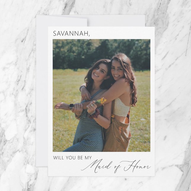 Convite Foto de Proposta de Madrinha de casamento Mínima E (Criador carregado)