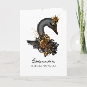 Convite Foto de Quinze Anos Cisne Preto