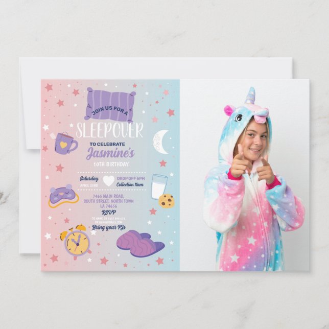 Convite Foto de Raparigas Bonitas de Aniversário do Partid (Frente)