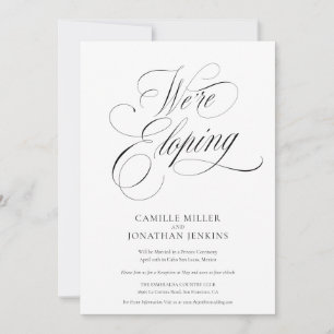 Convite Foto de Recepção de Casamento com Caligrafia Elega