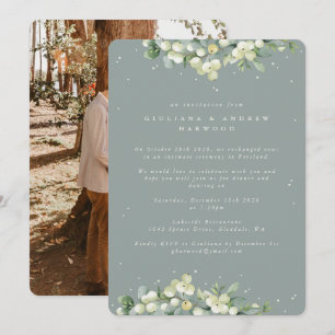 Convite Foto de Recepção de casamento de Frente Verde+Euca