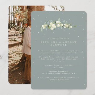 Convite Foto de Recepção de casamento de Frente Verde+Euca