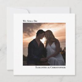 Convite Foto de renovação de vírgulas minimalista e branca