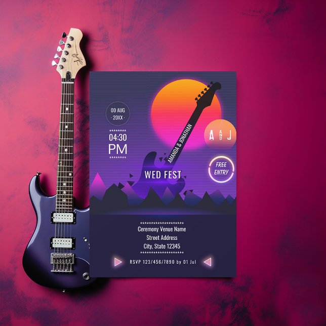 Convite Foto de Rock and Roll Wedding (Criador carregado)