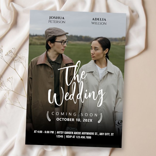 CONVITE FOTO DE ROMANCE POSTER MÍNIMA DO FILME DE CASAMENT (Criador carregado)