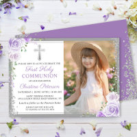 Foto de Santa Comunhão de Garota Floral Roxa 1 rua