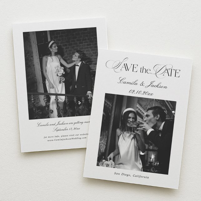 Convite Foto de Save the Date de Casamento com Estilo Vito (Criador carregado)