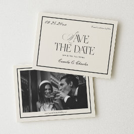 Convite Foto de Save the Date de Casamento com Estilo Vito