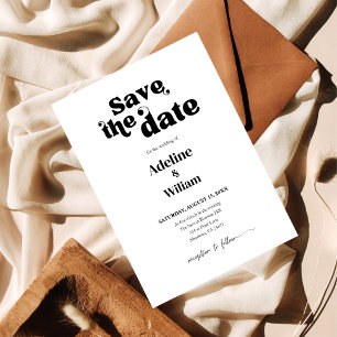 Convite Foto de Save the Date de Casamento Preto Moderno e