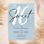 Convite Foto de script de borda azul brilhante Sweet 16<br><div class="desc">Procurando o convite de aniversário 16 perfeito e mais legal? Consiga esta tendência e o tom azul-chic, ombre e violeta com uma foto de script de borda Sweet 16, adicione sua foto no verso com um roteiro elegante de assinatura. Apenas entre em contato comigo se você quiser personalizar o texto...</div>