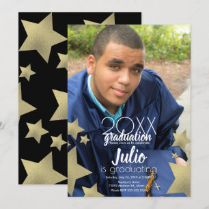 Convite Foto de Script de Estrelas de Celebração de Grad