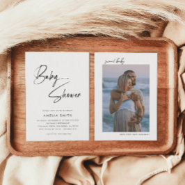 Convite Foto de Script Manuscrito Minimalista