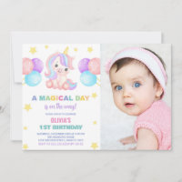 Foto de Stars Ballons Unicorn Birthday Invtions