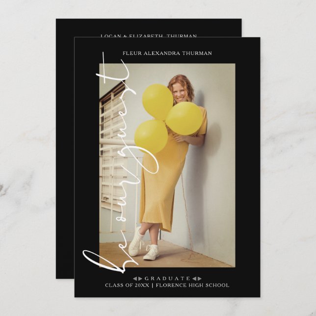 Convite Foto de Trendy Negra Ser Nossa Formatação Simples  (Frente/Verso)