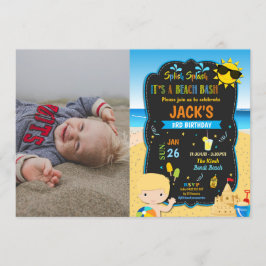 Convite Foto de Verão de Festa de aniversário Loura-de-pra