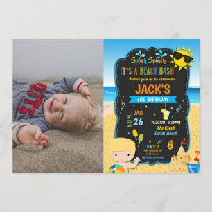 Convite Foto de Verão de Festa de aniversário Loura-de-pra