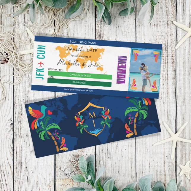 Convite Foto de Viagem de Embarque Passado México Salvar a (Criador carregado)