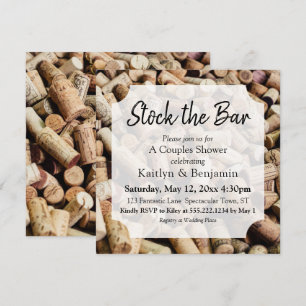 Convite Foto de Vinho, Stock o Chá de Casais Bares