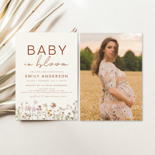Convite Foto de Wildflower Baby in Bloom Chá de fraldas