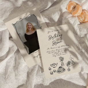 Convite Foto desenhada Retrorna Foto Desenhada Aniversário