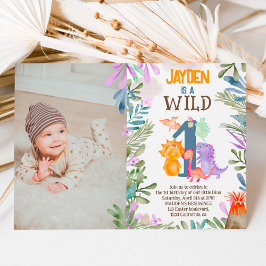 Convite Foto: dinossauros aquosos verde selvagem 1 1rua