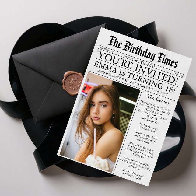 Convite Foto divertida exclusiva do jornal 18ª Festa de an (Criador carregado)