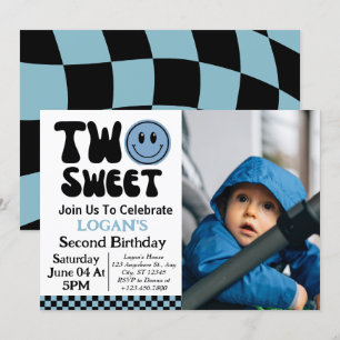 Convite Foto do 2º Aniversário de Dois Meninos Lindos
