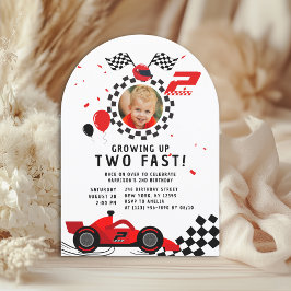 Convite Foto do 2º Aniversário do Two Fast Red Racing Car