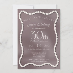 Convite Foto do 30º Aniversário de Casamento Pérola Elegan