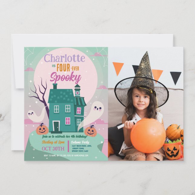 Convite Foto do 4º Partido do Halloween, Ghost House Assom (Frente)