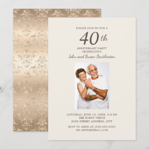 Convite Foto do 40º Aniversário de Casamento em Damasco Do