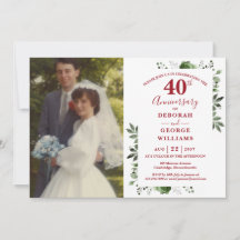 Foto do 40º Aniversário de Casamento Floral Verde