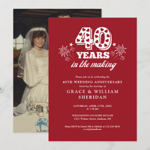 Convite Foto do 40º Aniversário de Casamento In The Making