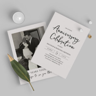 Convite Foto do 50º Aniversário de Casamento Moderno