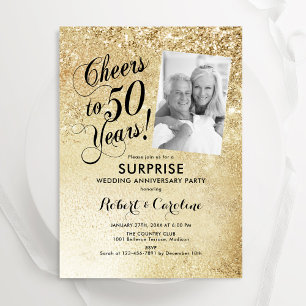 Convite Foto do 50º aniversário de casamento surpresa em o