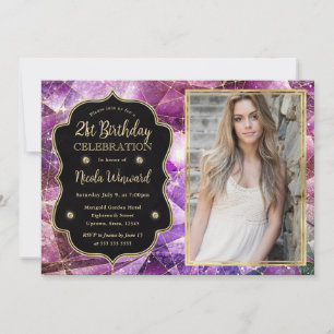 Convite Foto do aniversário de 21 anos do Crystal Galaxy M