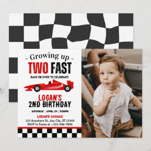 Convite Foto do aniversário de 2 anos do menino de dois ca