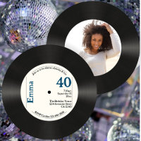 Foto do aniversário de 40 anos com Faux Vinyl Reco