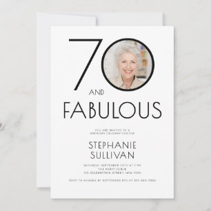 Convite Foto do aniversário de 70 anos 'Setenta e Fabuloso