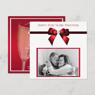 Convite Foto do Aniversário de Casamento do na moda Ruby 4