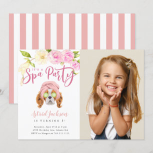 Convite Foto do Aniversário de criança do Partido Spa