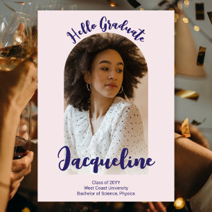 Convite Foto do Arch de Script Purple do Retro Hello Forma