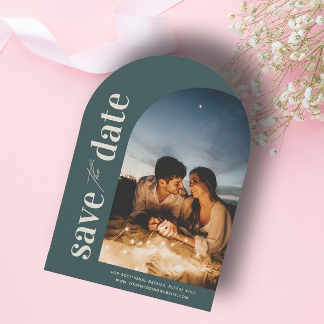 Convite Foto do Arch Moderno do Spruce Limitado Salva a Da (Criador carregado)