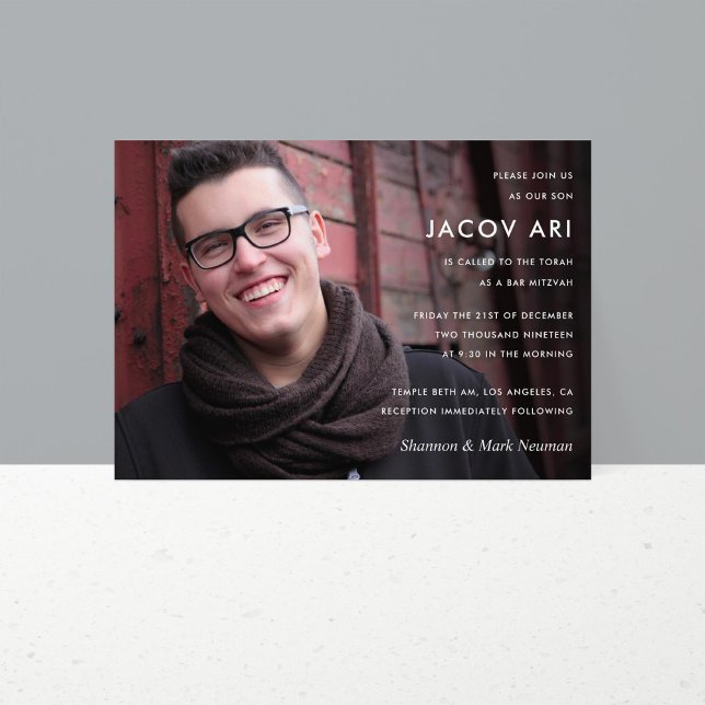 Convite Foto do Bar moderno Mitzvah ou Bat Mitzvah (Criador carregado)
