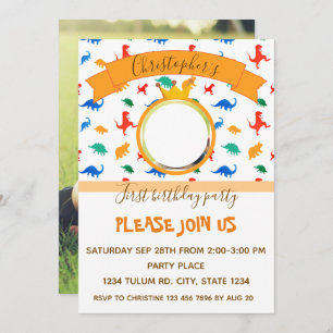 Convite Foto do bebê da festa do aniversário de criança Di