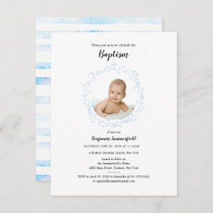 Convite  Foto do Bebê do Evento Religioso Cristão Batismo